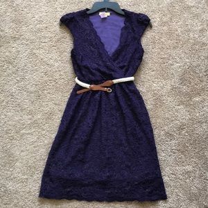 Yellow Star Indigo Lace Dress